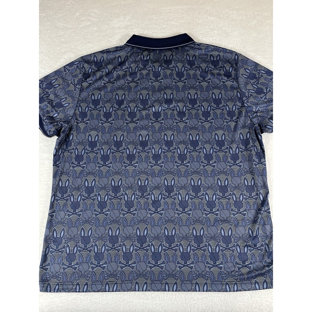 Psycho Bunny Reeves Bunny‎ Print Sport Evening Blue Polo Shirt Men's Sz 4XL NWT - Picture 3 of 9